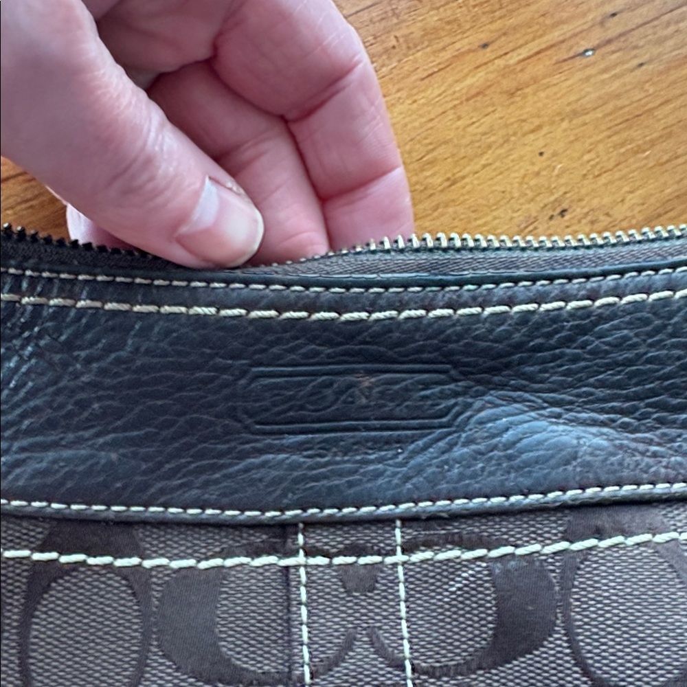 Coach Signature C Brown Canvas Leather Trim Crossbody Shoulder Bag. - Picture 7 of 7